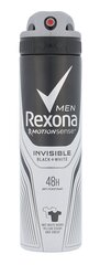 Rexona Men Invisible Black + White antiperspirantti miehelle 150 ml hinta ja tiedot | Deodorantit | hobbyhall.fi