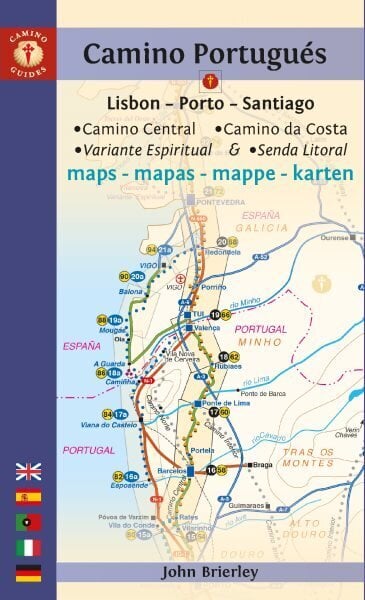 Camino Portugués Maps: Lisbon - Porto - Santiago / Camino Central, Camino de la Costa, Variente Espiritual & Senda Litoral 2023-2024 edition hinta ja tiedot | Matkakirjat ja matkaoppaat | hobbyhall.fi