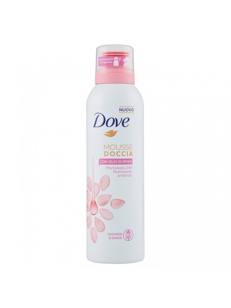 Dove Shower Mousse Rose Oil suihkuvaahto 200 ml hinta ja tiedot | Suihkusaippuat ja suihkugeelit | hobbyhall.fi