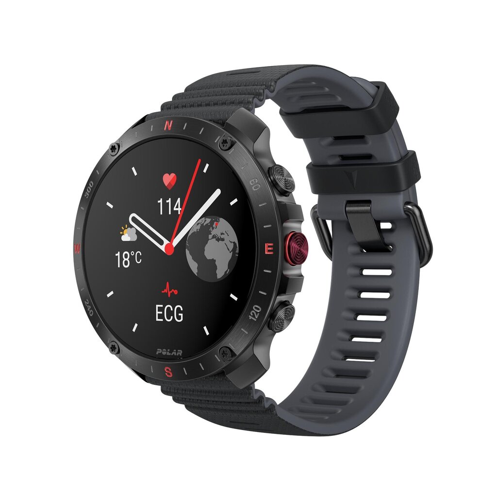 Polar Grit X2 Pro Sports Smart Watch, Musta, H10-sykeanturilla hinta ja tiedot | Aktiivisuusrannekkeet | hobbyhall.fi