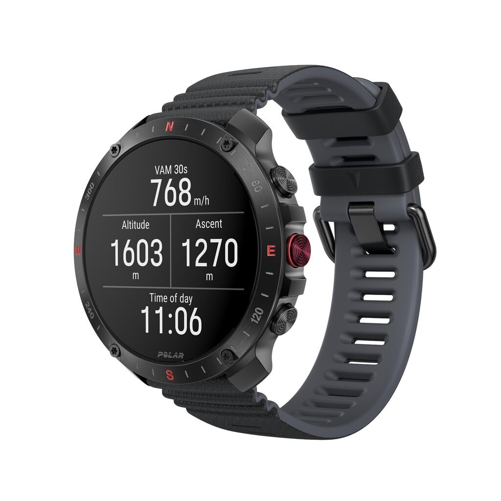 Polar Grit X2 Pro Sports Smart Watch, Musta, H10-sykeanturilla hinta ja tiedot | Aktiivisuusrannekkeet | hobbyhall.fi