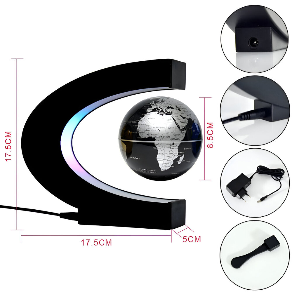 Lamppu magneettisella levitoivalla maapallolla LIVMAN C3 hinta ja tiedot | Sisustustuotteet | hobbyhall.fi