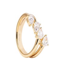 PDPAOLA Terra Essentials Shiny Gold Plated Zirconia Ring AN01-861 hinta ja tiedot | Sormukset | hobbyhall.fi