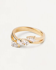 PDPAOLA Terra Essentials Shiny Gold Plated Zirconia Ring AN01-861 hinta ja tiedot | Sormukset | hobbyhall.fi