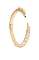 PDPAOLA Stare Essentials Gold Plated Clear Cubic Zirconia Ring AN01-803 hinta ja tiedot | Sormukset | hobbyhall.fi