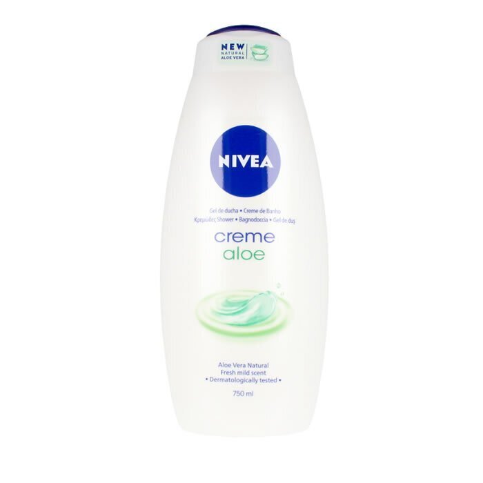 Nivea Creme Aloe suihkugeeli 750 ml hinta ja tiedot | Suihkusaippuat ja suihkugeelit | hobbyhall.fi