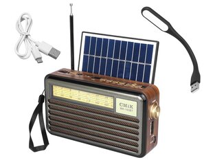 FM, AM, SW radio aurinkopaneelilla, Bluetooth, USB, SD/TF-korttipaikalla ja USB-LED-lampulla hinta ja tiedot | Kelloradiot ja herätyskellot | hobbyhall.fi