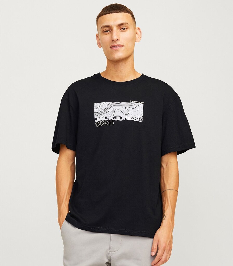 Jack & Jones Miesten T-paita 12262332*01, musta 5715608186166 hinta ja tiedot | Miesten T-paidat | hobbyhall.fi