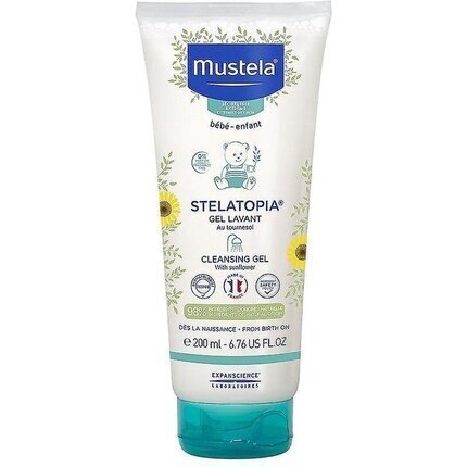 Mustela Bébé Stelatopia Cleansing Gel suihkugeeli lapsille, 200ml hinta ja tiedot | Lasten ja äitiysajan kosmetiikka | hobbyhall.fi