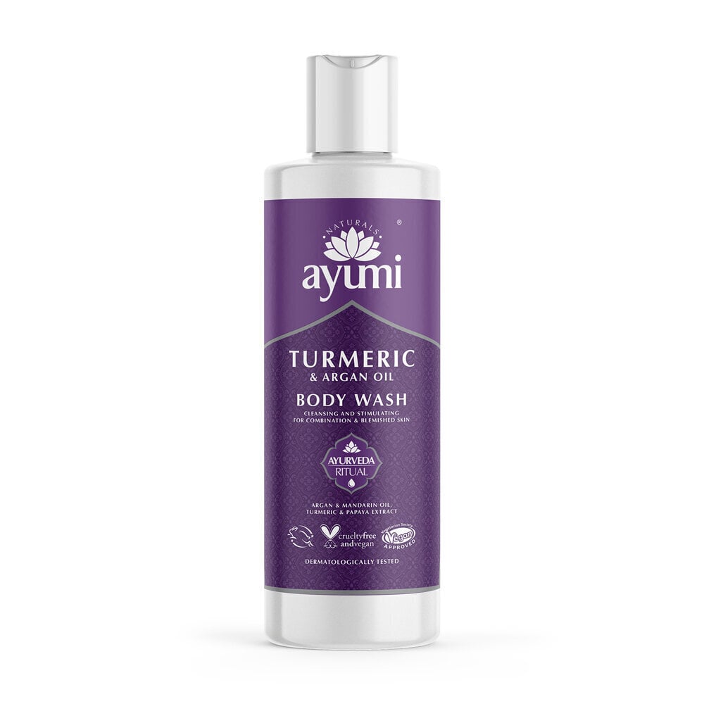 Puhdistava kehonpesuaine Ayumi Turmeric &amp; Argan Oil 250 ml hinta ja tiedot | Suihkusaippuat ja suihkugeelit | hobbyhall.fi