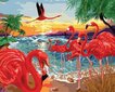 Maalaa numeroittain Flamingo ranta Tapymas.lt 40x50 cm hinta ja tiedot | Maalaa numeroiden mukaan | hobbyhall.fi