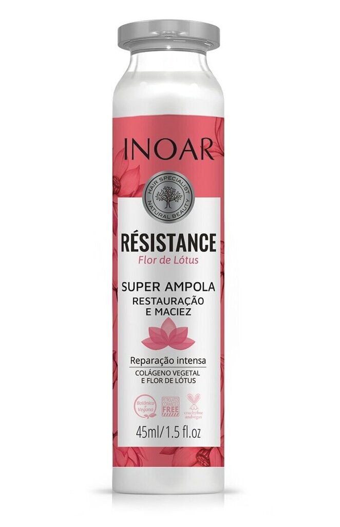 Hiusampulli INOAR Resistance Flor de Lotus Ampola 45 ml hinta ja tiedot | Naamiot, öljyt ja seerumit | hobbyhall.fi