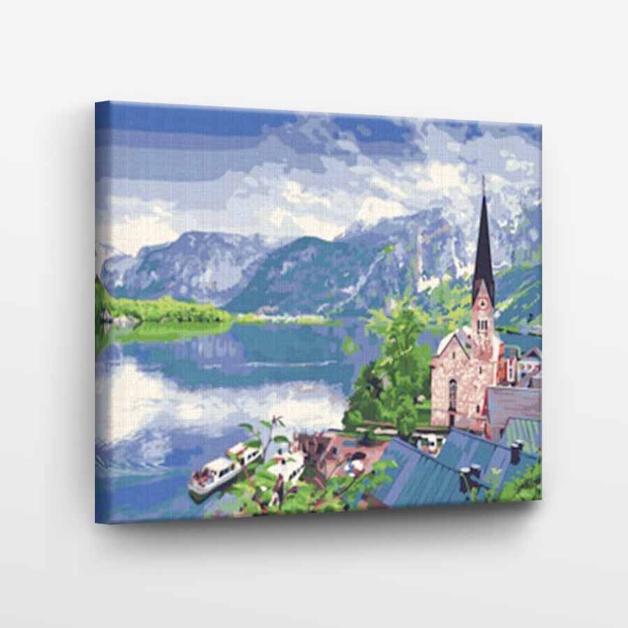 Maalaa numeroittain Näkymä Lake Mountains Tapymas.lt 40x50 cm hinta ja tiedot | Maalaa numeroiden mukaan | hobbyhall.fi