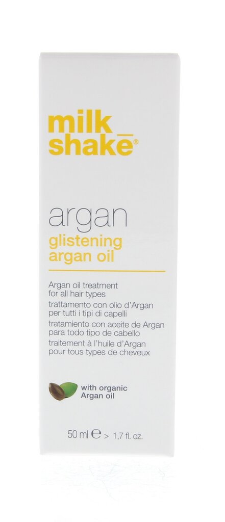 Öljy kaikille hiustyypeille Milk Shake Argan Glistening Argan Oil 50ml hinta ja tiedot | Naamiot, öljyt ja seerumit | hobbyhall.fi