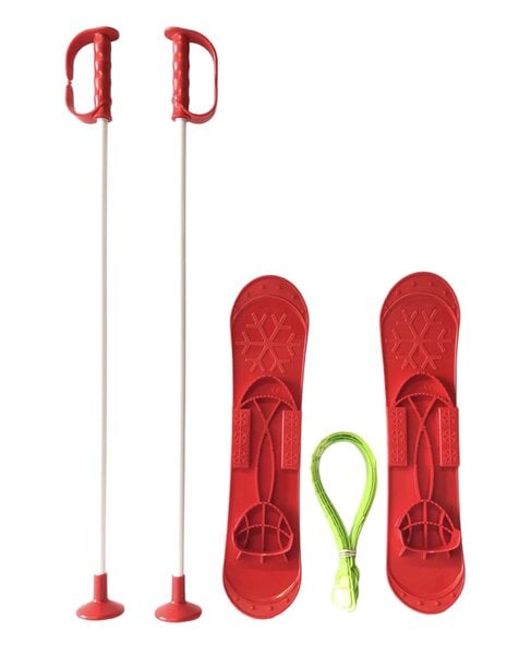 Marmat Big Foot lasten sukset sauvoilla, 42cm, punainen