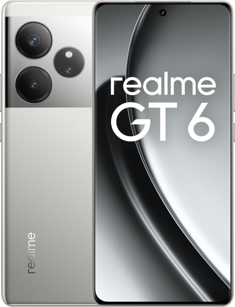 Realme GT 6, 12GB/256GB, Fluid Silver hinta ja tiedot | Matkapuhelimet | hobbyhall.fi