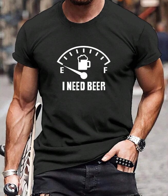 Miesten T-paita I Need Beer, M hinta ja tiedot | Hauskat t-paidat | hobbyhall.fi