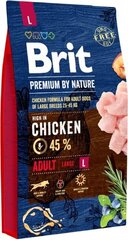 Brit Premium by Nature Adult L täysravinto aikuisille koirille 8kg hinta ja tiedot | Koiran kuivaruoka | hobbyhall.fi