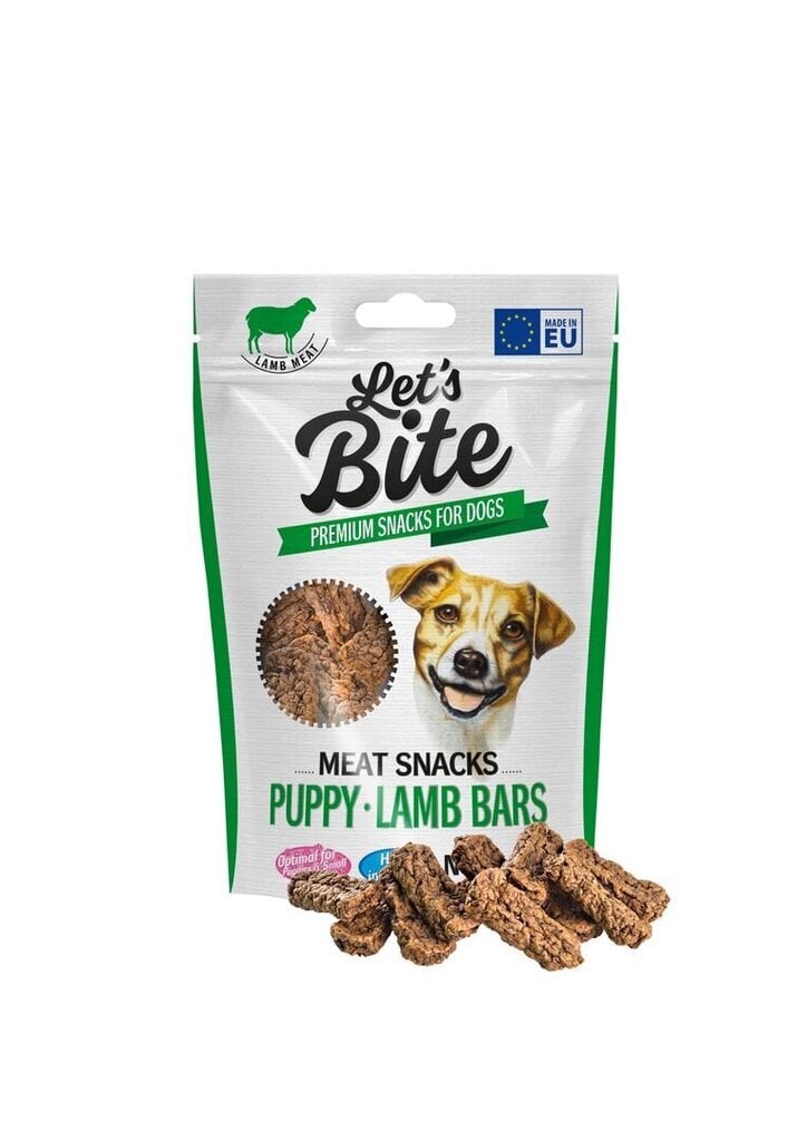 Let's Bite Puppy Lamb Bars puruherkku pennuille 80g hinta ja tiedot | Koiran herkut | hobbyhall.fi