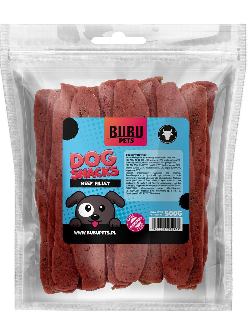 Bubu Pets naudanfileet 500g hinta ja tiedot | Koiran herkut | hobbyhall.fi