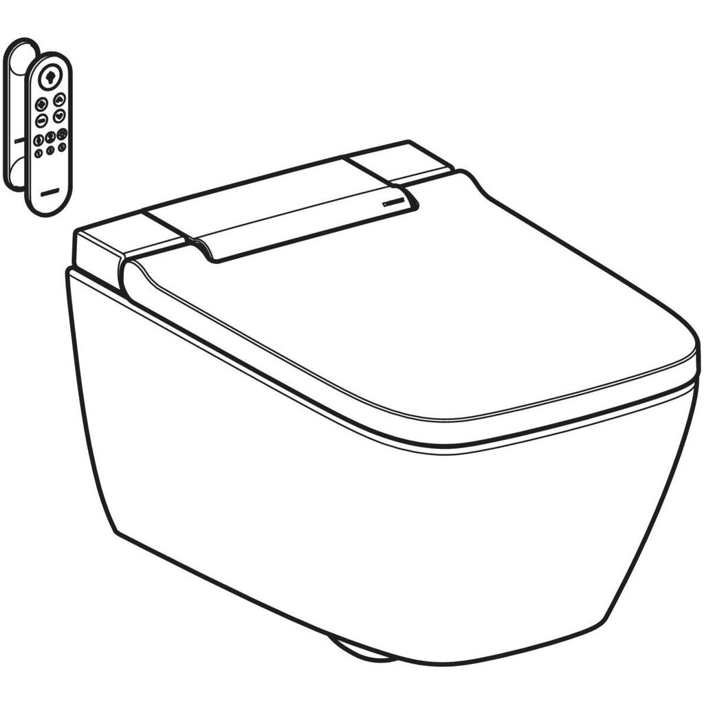 Geberit AquaClean Sela WC-ruukku huuhtelutoiminnolla, riippuva WC-ruukku, valkoinen kiiltävällä kromiyksityiskohdalla 146.250.21.1 hinta ja tiedot | WC-istuimet | hobbyhall.fi