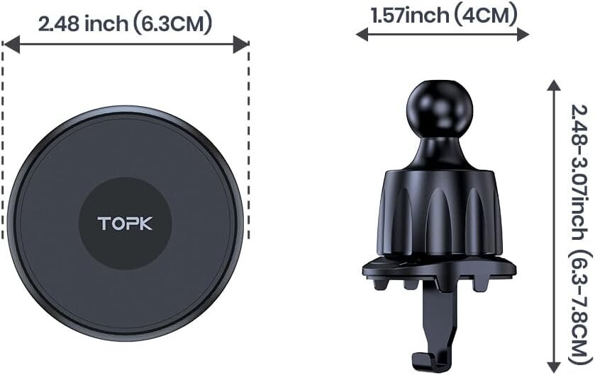 Topk D48G Magneettinen puhelimen pidike autoon hinta ja tiedot | Puhelintelineet | hobbyhall.fi