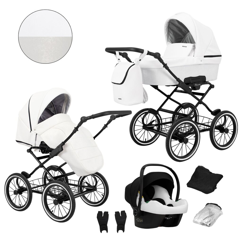 Lastenvaunut Romantic Kunert 3in1 WHITE ECO hinta ja tiedot | Vaunut ja rattaat | hobbyhall.fi