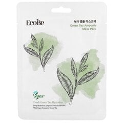 EcoBe Green Tea Ampoule Mask Pack 25ml - virkistävä naamiolevy hinta ja tiedot | Kasvonaamiot ja silmänalusaamiot | hobbyhall.fi