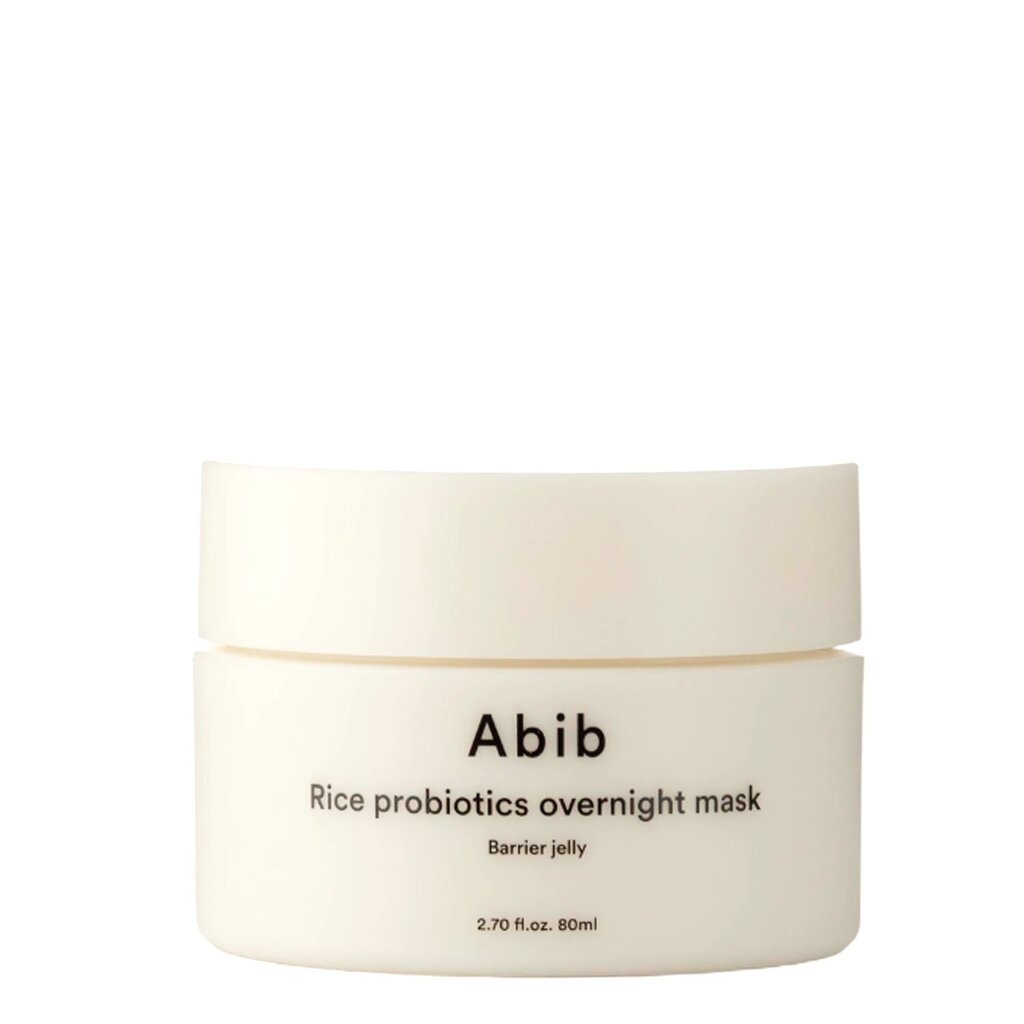 ABIB Rice Probiotics Overnight Mask Barrier Jelly 80 ml - Yön yli kestävä naamio, jossa on riisiprobiootteja barrier-jellyn muodossa. hinta ja tiedot | Kasvonaamiot ja silmänalusaamiot | hobbyhall.fi