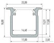 hopea alumiiniprofiili, 1m hinta ja tiedot | LED-valonauhat | hobbyhall.fi