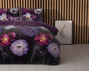 Vuodevaatteet setti Magic Flower 140x220cm, violetti, puuvillasekoitus hinta ja tiedot | Pussilakanat ja tyynyliinat | hobbyhall.fi