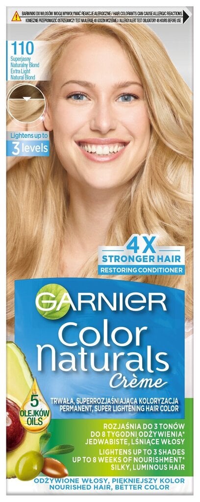 Pitkäkestoinen hiusväri Garnier Color Naturals, 110 Extra Light Natural Blond hinta ja tiedot | Hiusvärit | hobbyhall.fi