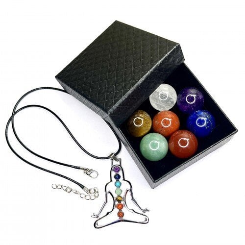 7 Chakra kivet setti + riipus (000005) hinta ja tiedot | Esoteria | hobbyhall.fi