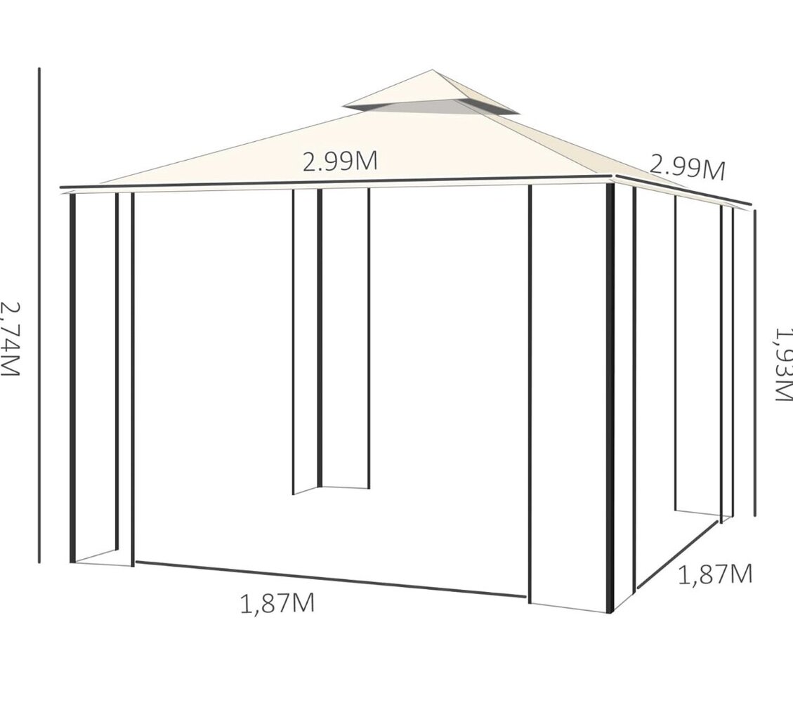 Garden Teltta Juhlateltta hinta ja tiedot | Puutarhapaviljongit | hobbyhall.fi