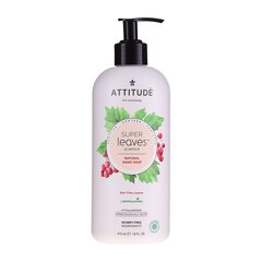 Punaisen viinirypäleen lehtiuutetta sisältävä käsisaippua Attitude Super Leaves Hand Soap Red Vine Leaves 473 ml hinta ja tiedot | Attitude Hajuvedet ja kosmetiikka | hobbyhall.fi