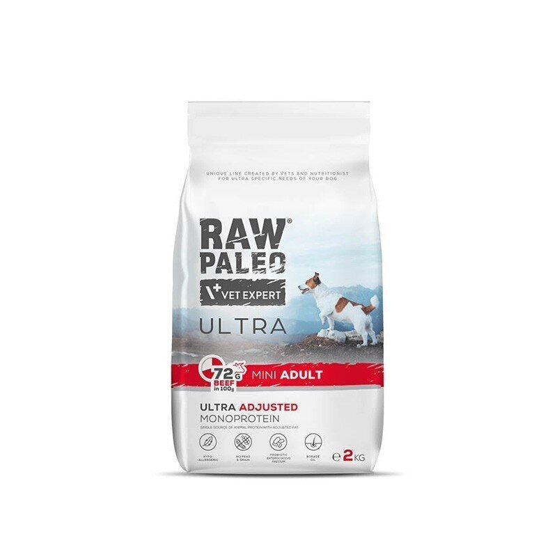 Raw Paleo Ultra aikuisille pienikokoisille koirille naudanlihaa, 8 kg hinta ja tiedot | Koiran kuivaruoka | hobbyhall.fi