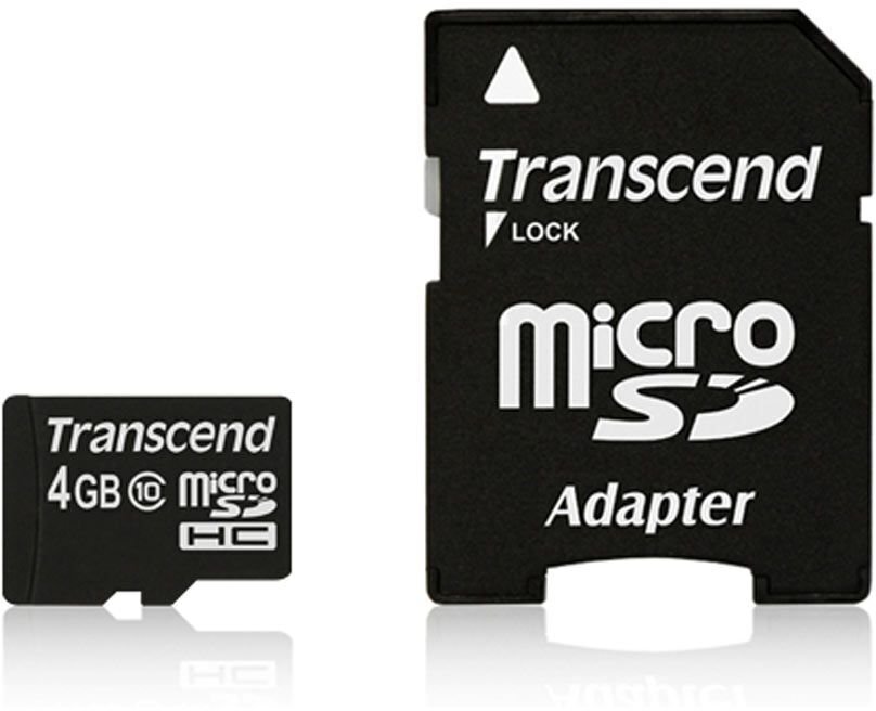 Transcend 4GB microSDHC + sovitin hinta ja tiedot | Puhelimen muistikortit | hobbyhall.fi