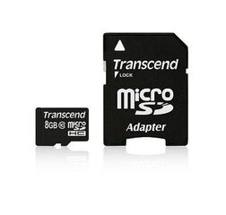 MEMORY MICRO SDHC 8GB W/ADAPT/CLASS10 TS8GUSDHC10 TRANSCEND hinta ja tiedot | Transcend Puhelimet, älylaitteet ja kamerat | hobbyhall.fi