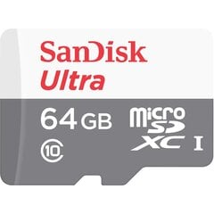 SANDISK Ultra 64GB microSDXC 80MB/s C10 hinta ja tiedot | Puhelimen muistikortit | hobbyhall.fi