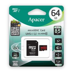 Matkapuhelimen muisti Apacer AP64GMCSX10U5-R, 64GB hinta ja tiedot | Apacer Puhelimet, älylaitteet ja kamerat | hobbyhall.fi