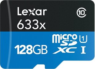 LEXAR MICRO-SDXC 128 GB 633X W/ADA UHS-I MUISTIKORTTI hinta ja tiedot | Puhelimen muistikortit | hobbyhall.fi