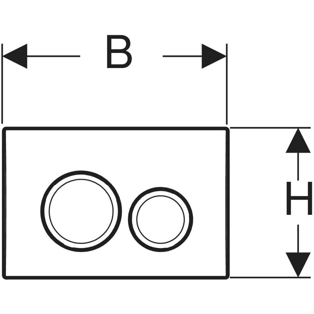 Geberit Delta20 huuhtelupainike kahden äänenvoimakkuuden vähennystoimintoa varten, valkoinen, 115.127.11.1 hinta ja tiedot | WC-istuimen lisätarvikkeet | hobbyhall.fi