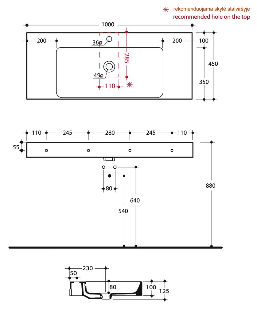 Pesuallas Kerasan Cento, 100x45 cm, valkoinen, 355001 hinta ja tiedot | Pesualtaat | hobbyhall.fi