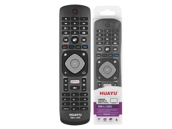 HQ LXH1285 TV remote control PHILIPS LCD / LED / NETFLIX RM-L1285 Black