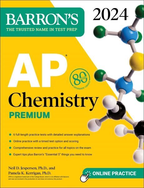 AP Chemistry Premium, 2024: 6 Practice Tests plus Comprehensive Review plus Online Practice