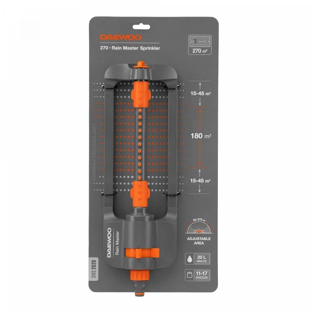 Puutarhasprinkleri rain master/270m2 dws 2020, Daewoo hinta ja tiedot | Puutarhaletkut, kastelukannut ja muut kastelutarvikkeet | hobbyhall.fi