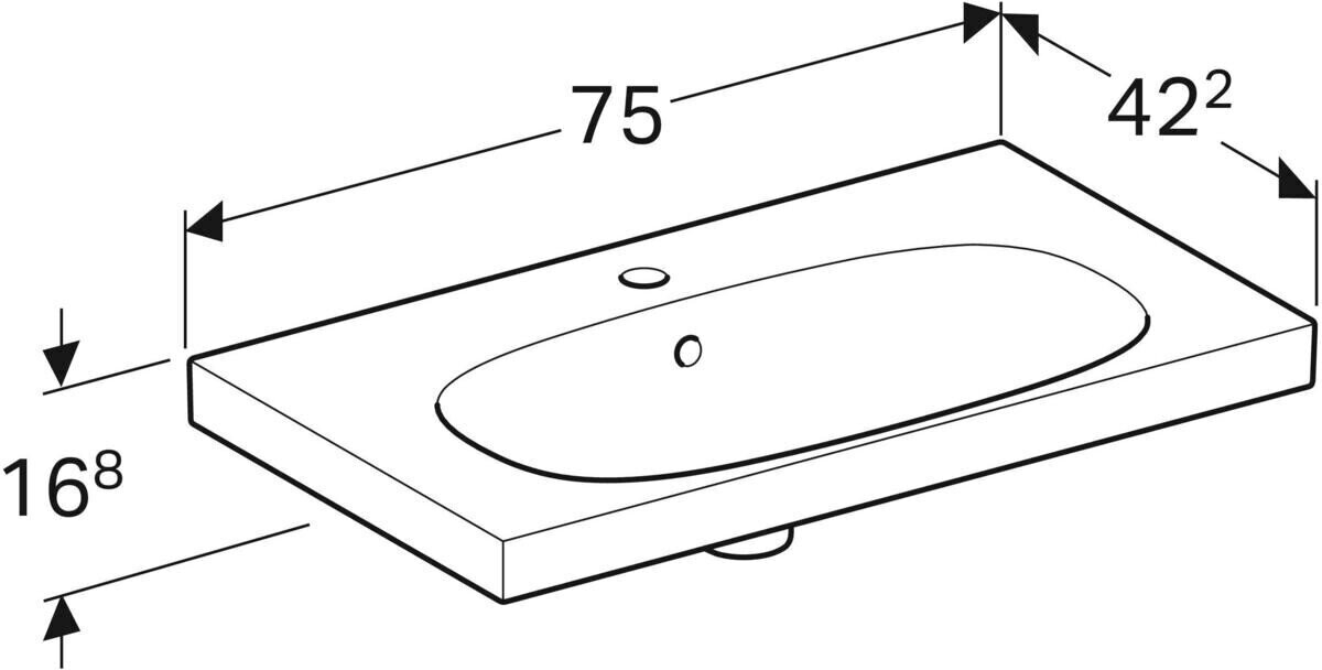 GEBERIT ACANTO pesuallas, 75X42,2 cm. 500.632.01.2 hinta ja tiedot | Pesualtaat | hobbyhall.fi