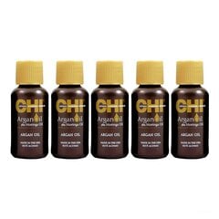 Argan- ja moringaöljy hiuksille CHI Argan Oil Plus Moringa Oil, 15 ml x 5 kpl hinta ja tiedot | Naamiot, öljyt ja seerumit | hobbyhall.fi