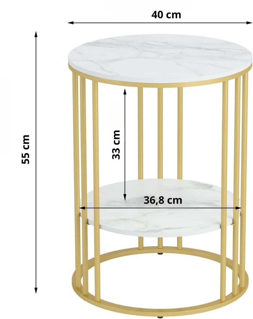 Valko-kultamarmorinen sohvapöytä ZAXER hinta ja tiedot | Sohvapöydät | hobbyhall.fi