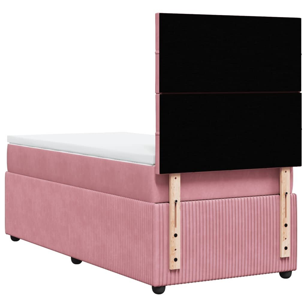 vidaXL Continental sänky patjalla Pink Velvet 80x200 cm hinta ja tiedot | Sängyt | hobbyhall.fi